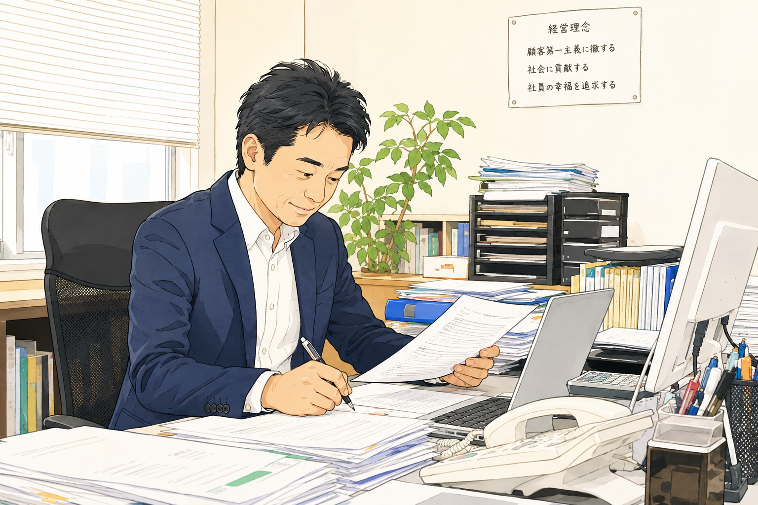 事務員を雇うほどではないものの事務作業に追われる小さな会社の社長