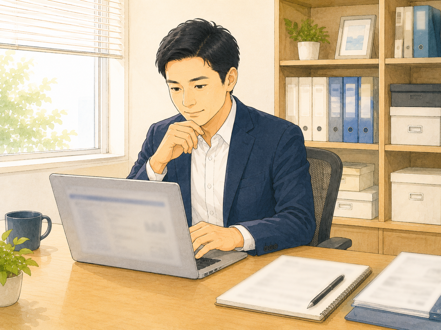 事務を整えて本来の仕事に集中する小さな会社の経営者